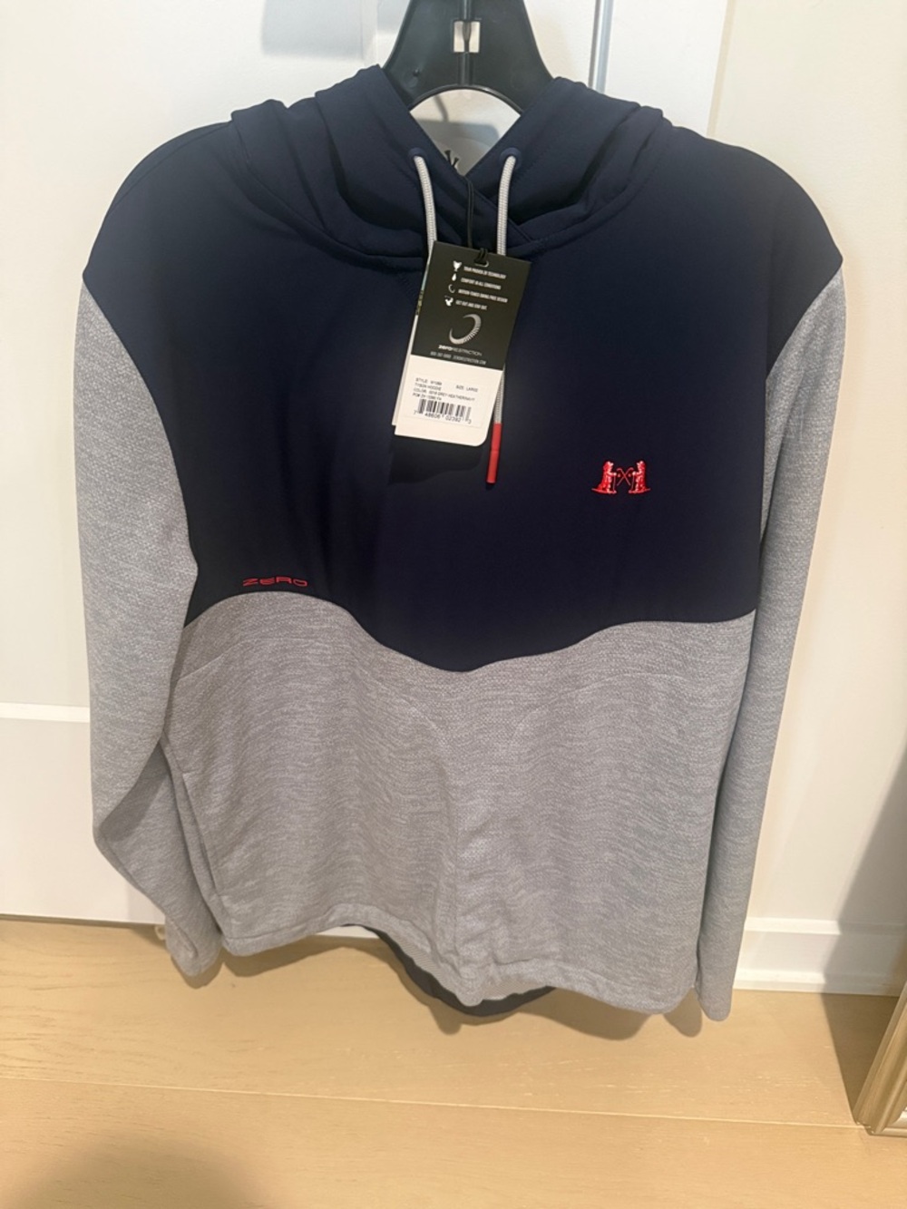 NGLA Men's Navy and Gray Zero Restriction Hoodie